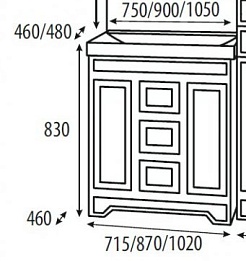 Misty Тумба с раковиной Bella 105 черная с кристаллами – фотография-2